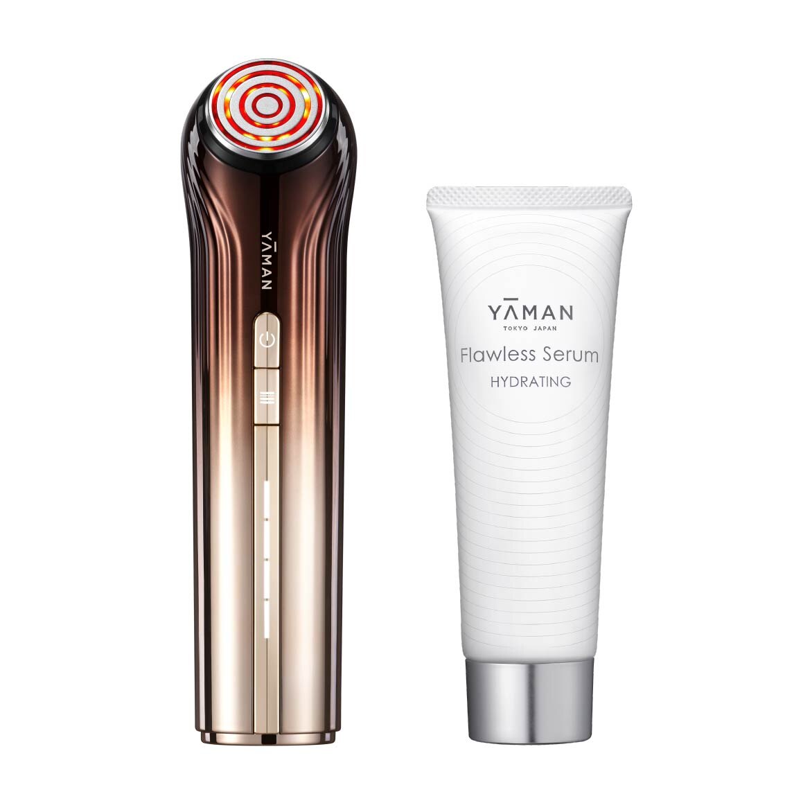 Flawless Serum Hydrating tube with Bloom 6 device, white background